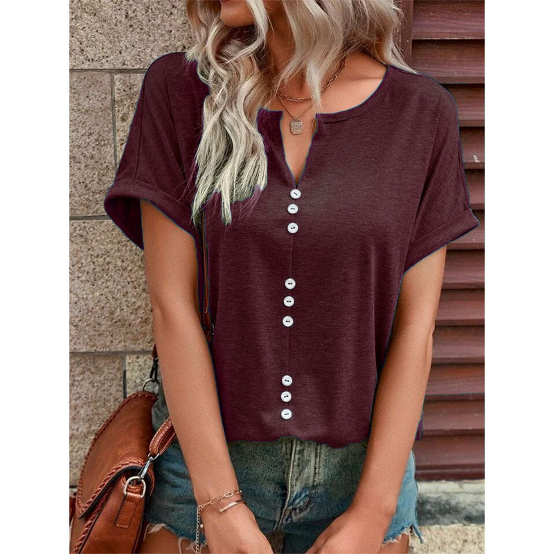 Donna – Sommerbluse mit Knopfdesign
