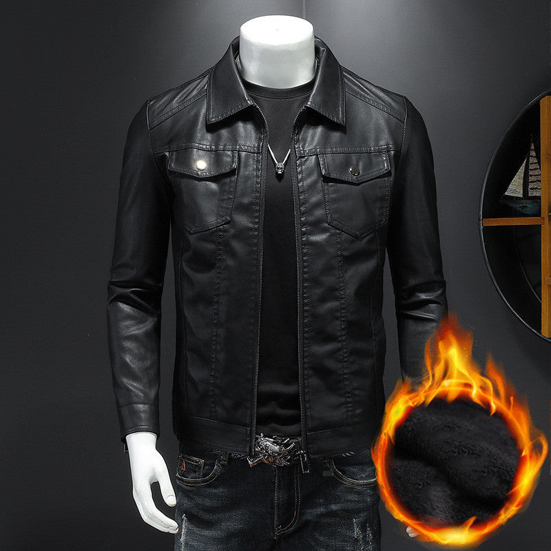 Anthony – Schlanke Herren-Bikerjacke in Einfarbigem Design