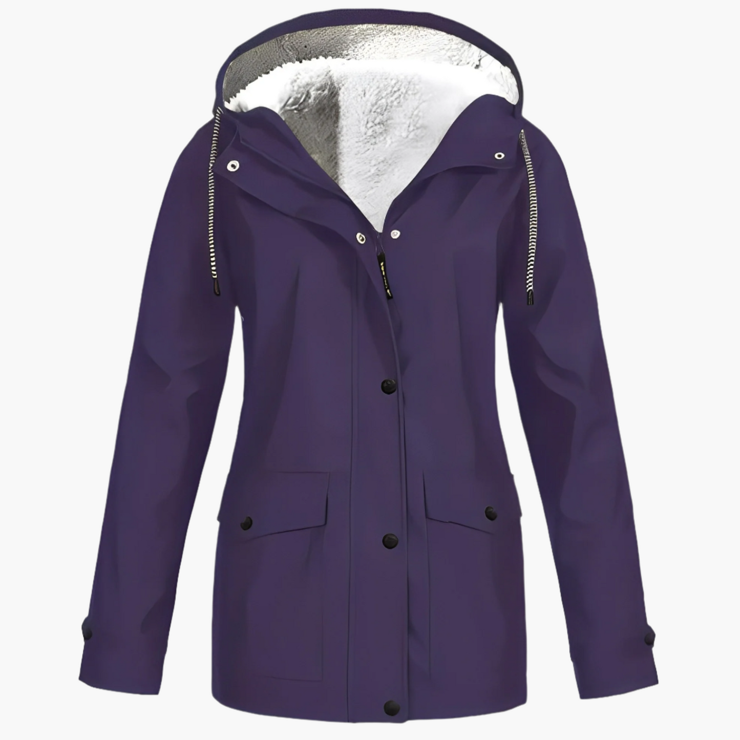 Damen Fleece Gefütterte Regenjacke für Winter Outdoor & Alltag – CozyShield Stilvoll & Warm