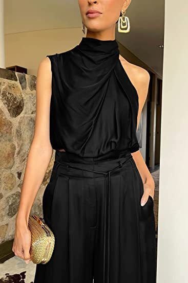 Jasmine – Lässiges ärmelloses Oberteil mit Midriff und weiten Beinen 2-teiliges Set Damenbekleidung