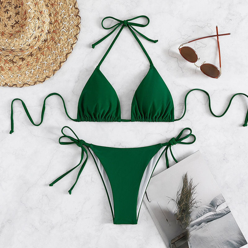 Anna – Bunter gebundener Halter-Bikini