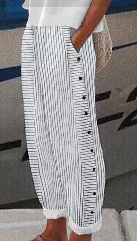 Francesca – Gestreifte Freizeithose für Damen