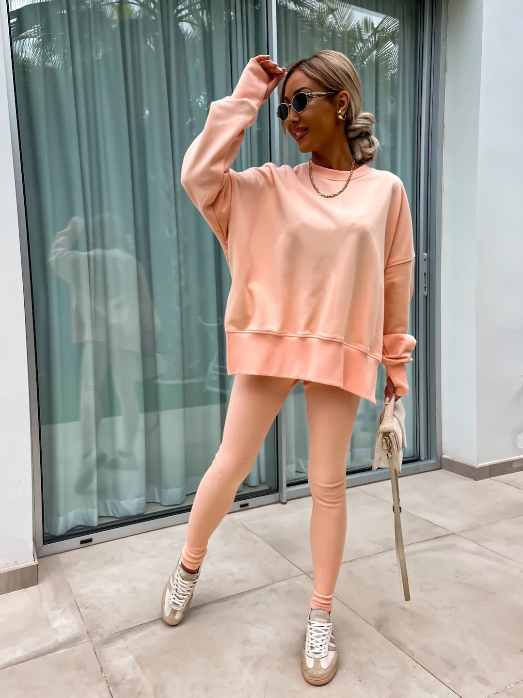 Grace – Lässiger Damen Sweater-Anzug mit langen Ärmeln und eng anliegenden Hosen
