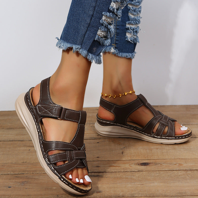 Zoe – Vintage Wedgesandalen in Übergrößen