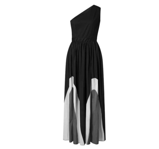 Rachael – Maxikleid ohne Träger mit kontrastierenden Farben