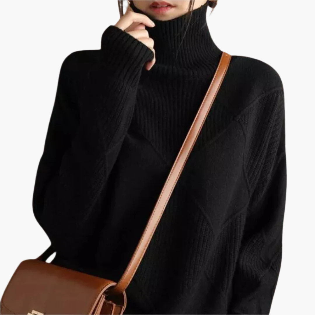 Damen Strickpullover mit Rautenmuster – Modischer Freizeit- & Büro-Look