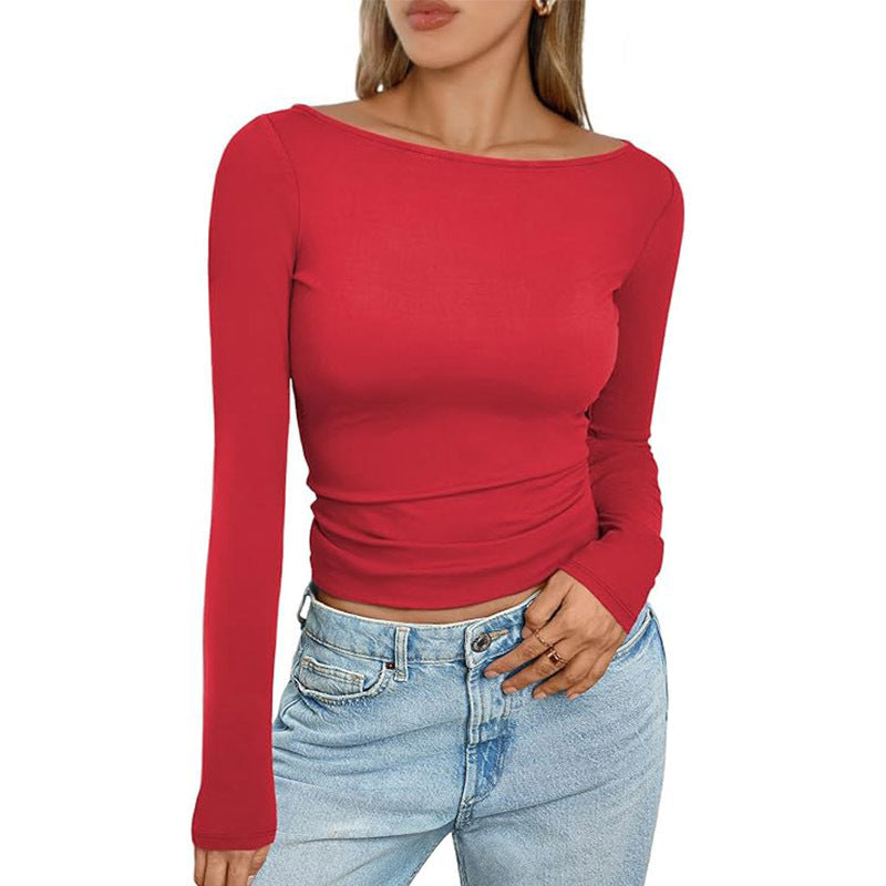 Lisa – Slim Fit Langarm-T-Shirt mit Rundhalsausschnitt