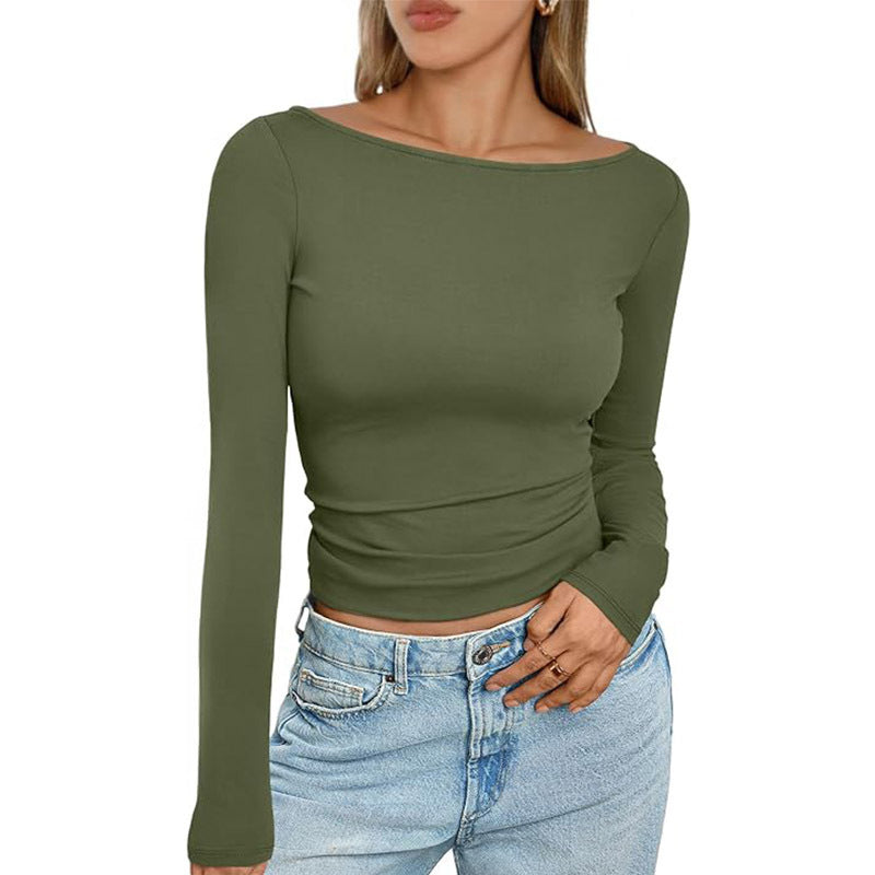 Lisa – Slim Fit Langarm-T-Shirt mit Rundhalsausschnitt