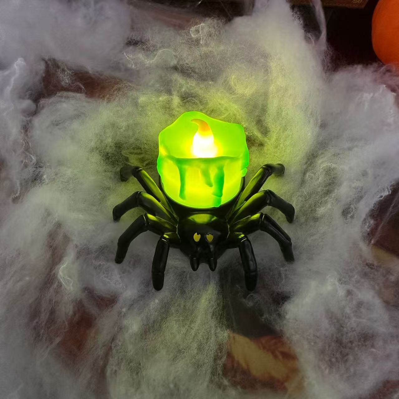 Halloween Spinnen-Kerzenlampe für schaurige Dekoration & Partys