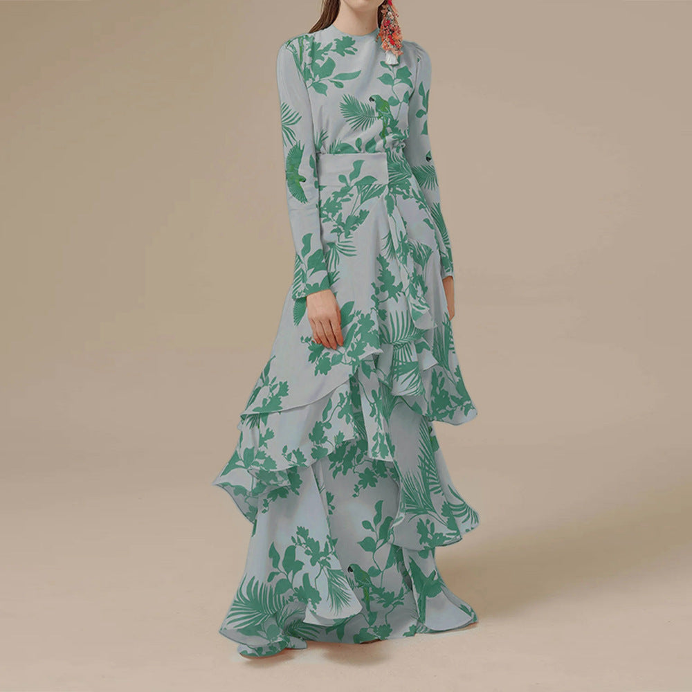 Brenda – Modisches Bedrucktes Rüschensommerkleid
