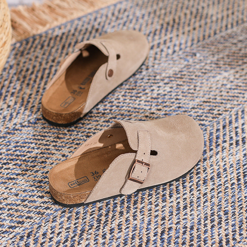Lydia – Französische Retro Halbschuhe mit geschlossenem Zehenbereich aus veganem Leder