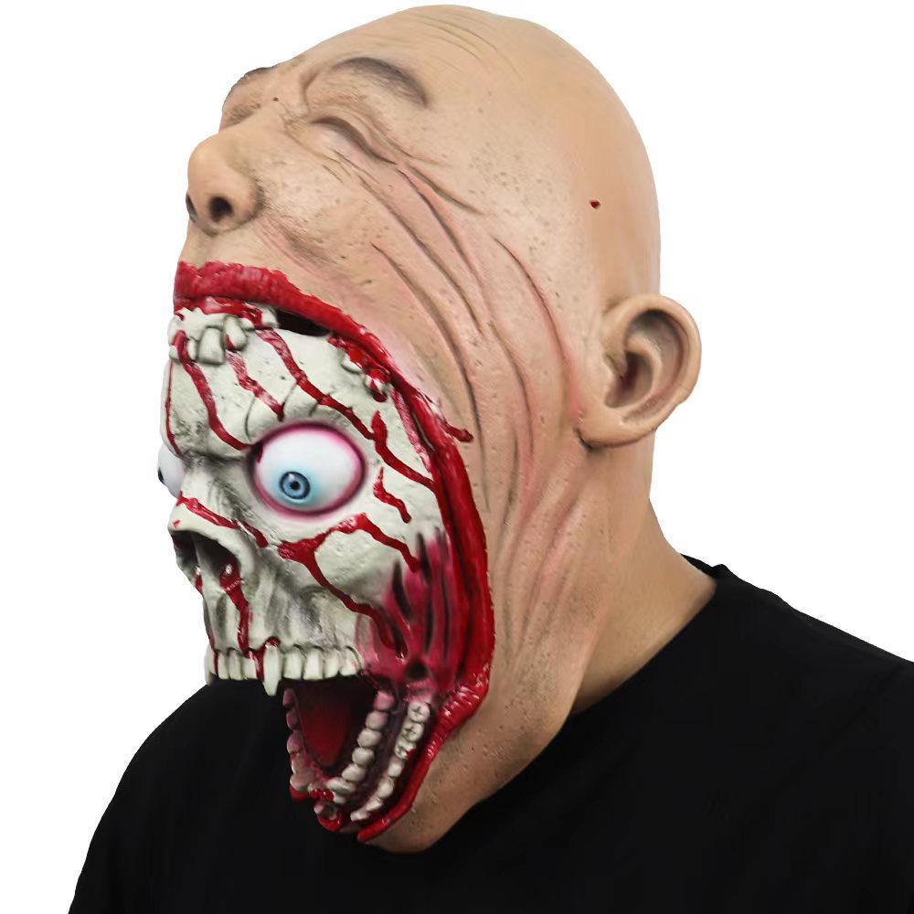 Halloween Latex-Maske Horror Big Mouth für Erwachsene – Gruselige Verkleidung & Party Kostüm