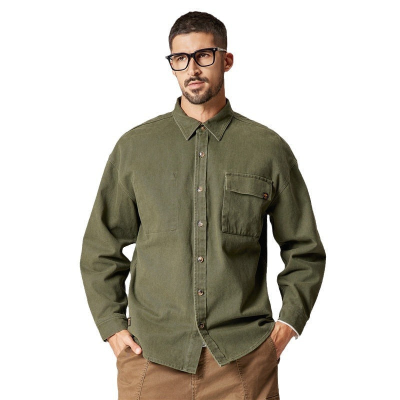 Ken – Retro Herrenhemd aus schwerem Baumwollstoff