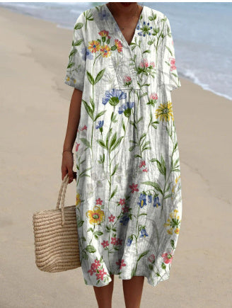 Pamela – Bequeme Lange Damenkleid mit Print