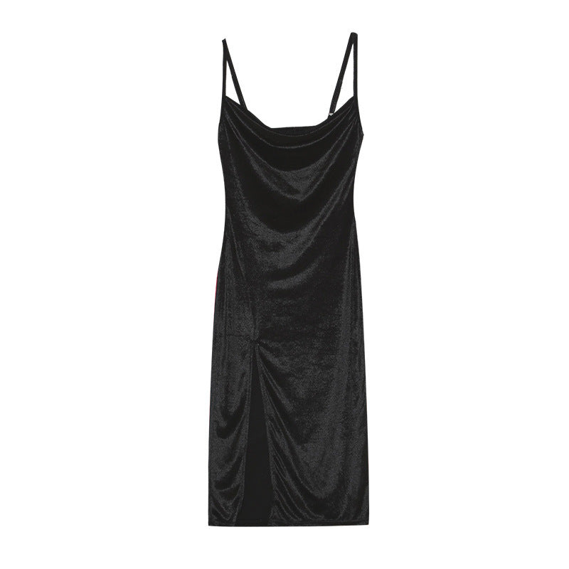 Pamela – Schickes Trägerkleid mit Spalt und ärmellos in soliden Farben