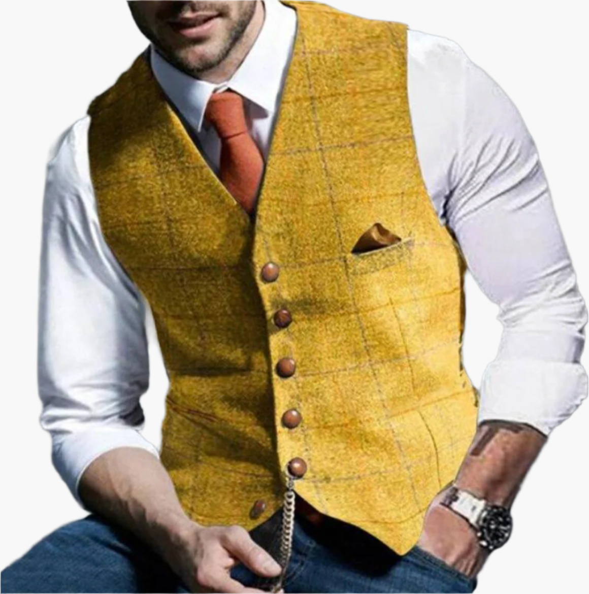 Herren Vintage Weste Klassisch Elegant – Stilvolle Anzugweste für Business & Freizeit