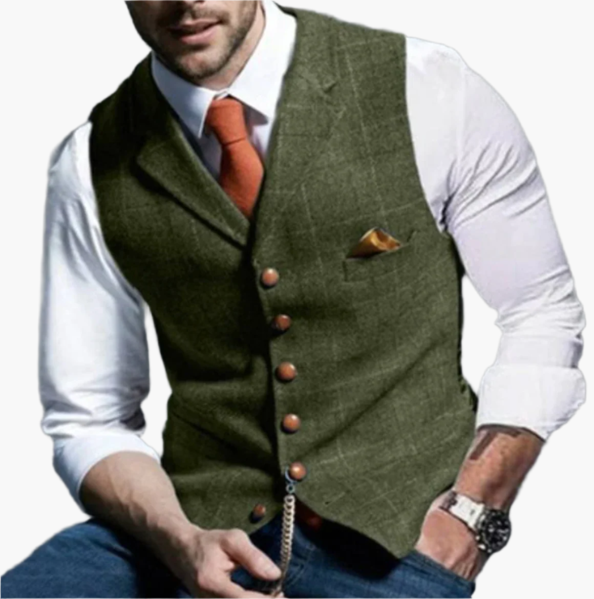 Herren Vintage Weste Klassisch Elegant – Stilvolle Anzugweste für Business & Freizeit