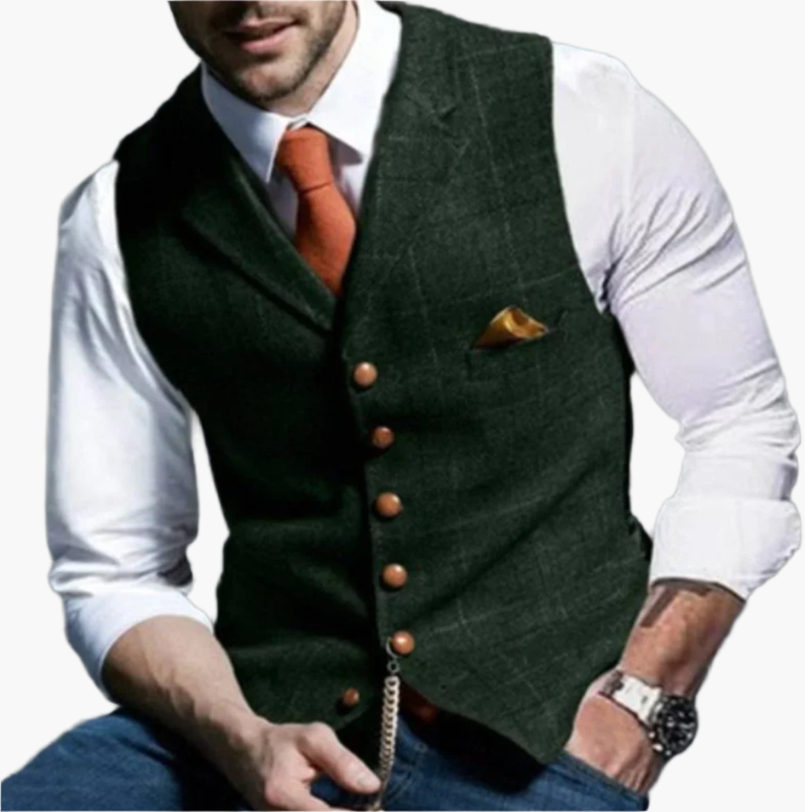 Herren Vintage Weste Klassisch Elegant – Stilvolle Anzugweste für Business & Freizeit