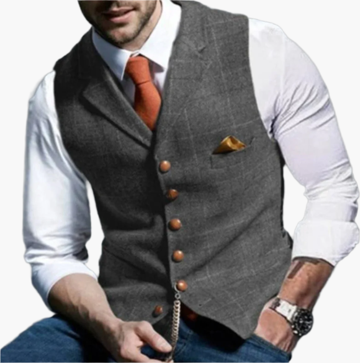 Herren Vintage Weste Klassisch Elegant – Stilvolle Anzugweste für Business & Freizeit