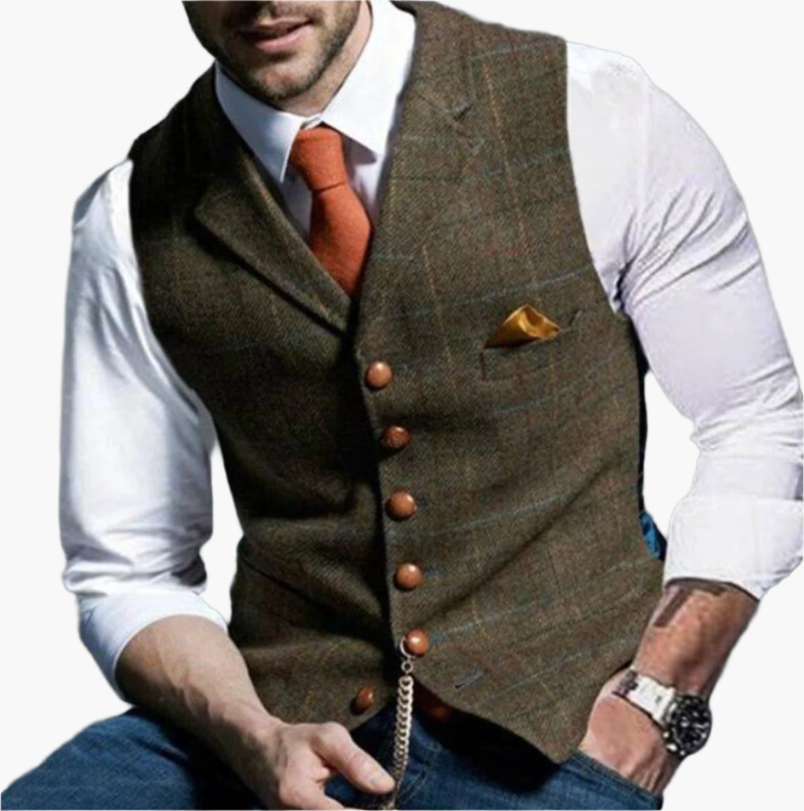 Herren Vintage Weste Klassisch Elegant – Stilvolle Anzugweste für Business & Freizeit