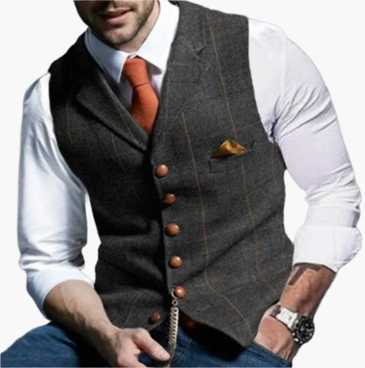 Herren Vintage Weste Klassisch Elegant – Stilvolle Anzugweste für Business & Freizeit