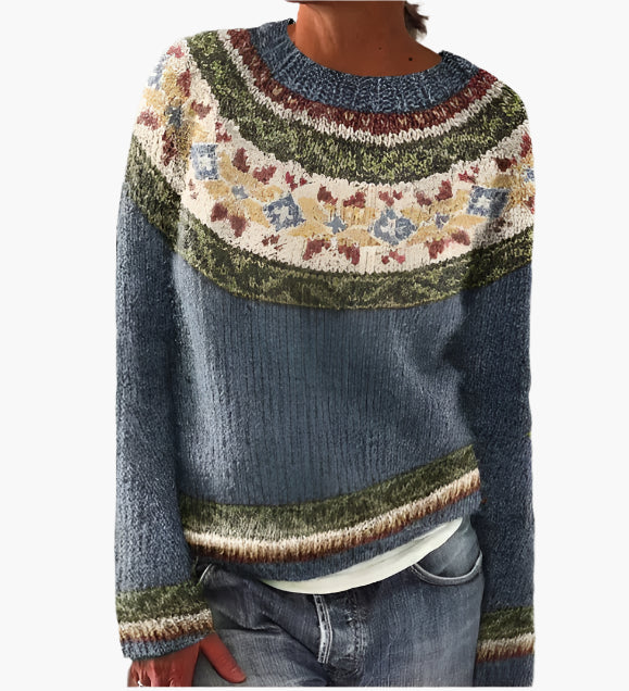 Damen Retro Pullover im Norweger-Stil – Bequemer Strickpullover für Herbst & Winter