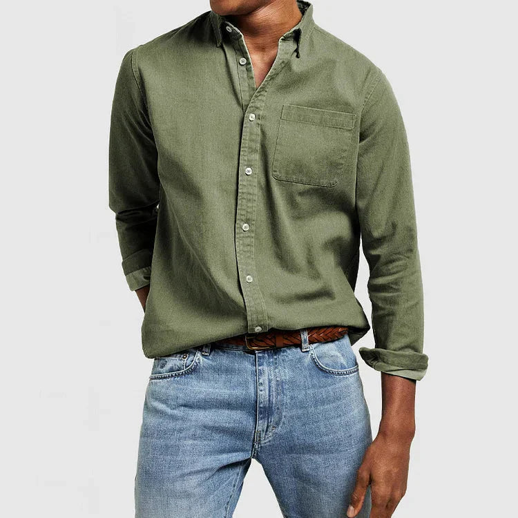 Herren Freizeithemd mit Button-Down-Kragen – Klassisches, Stilvolles Hemd für Alltag & Büro