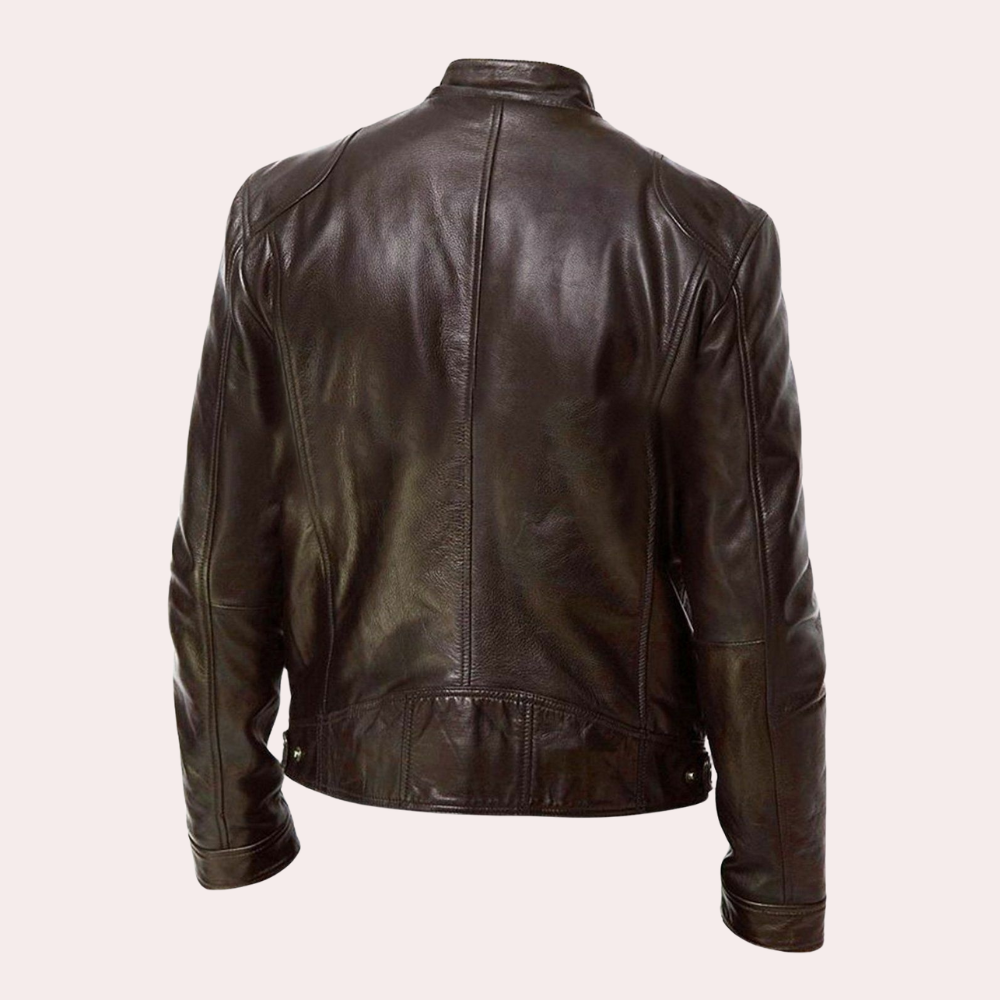 Herren Bikerjacke – Zeitlose Kunstlederjacke im klassischen Stil für Alltag und Freizeit