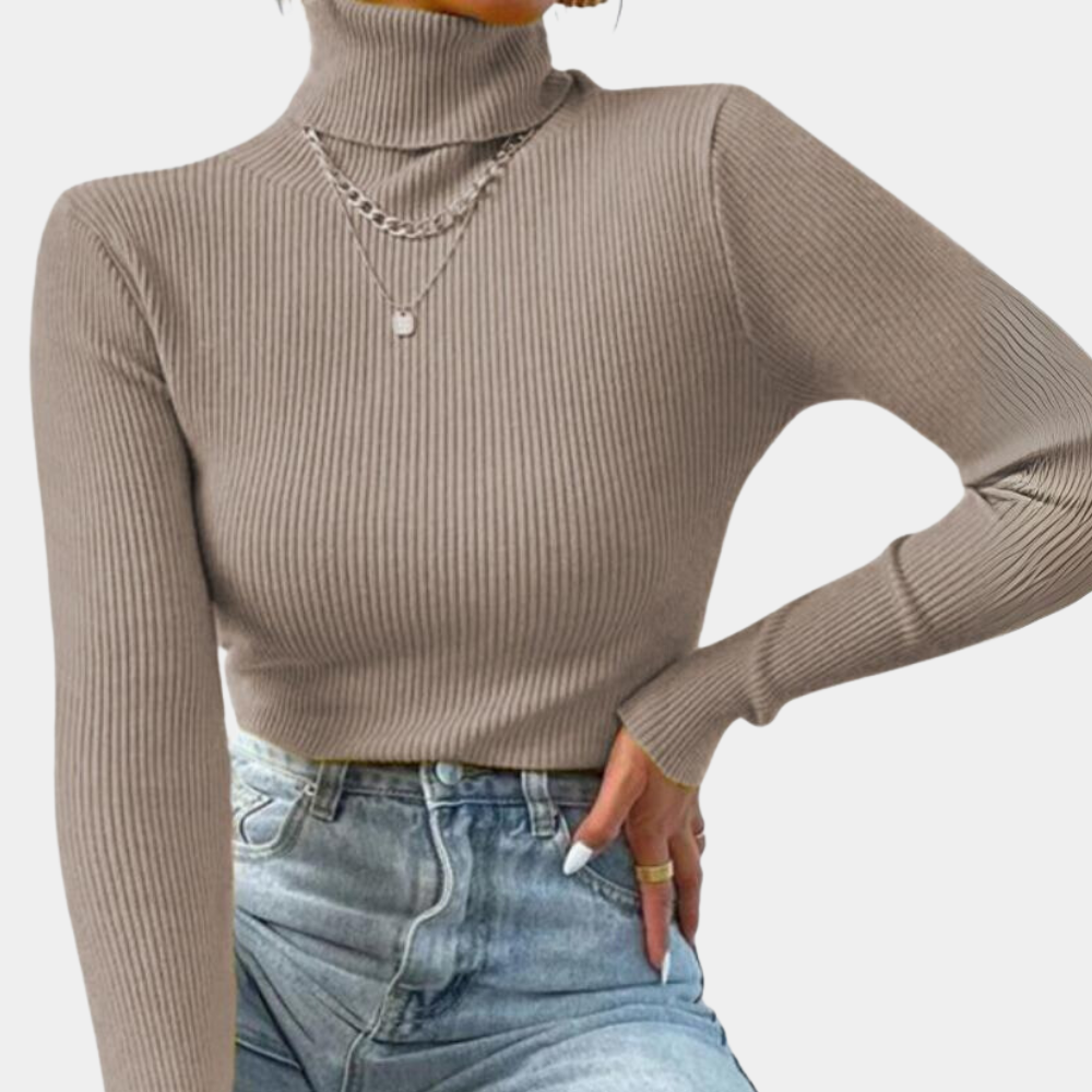 Damen Rollkragenpullover Strick Elegant – Vielseitiger Style für Alltag und Büro
