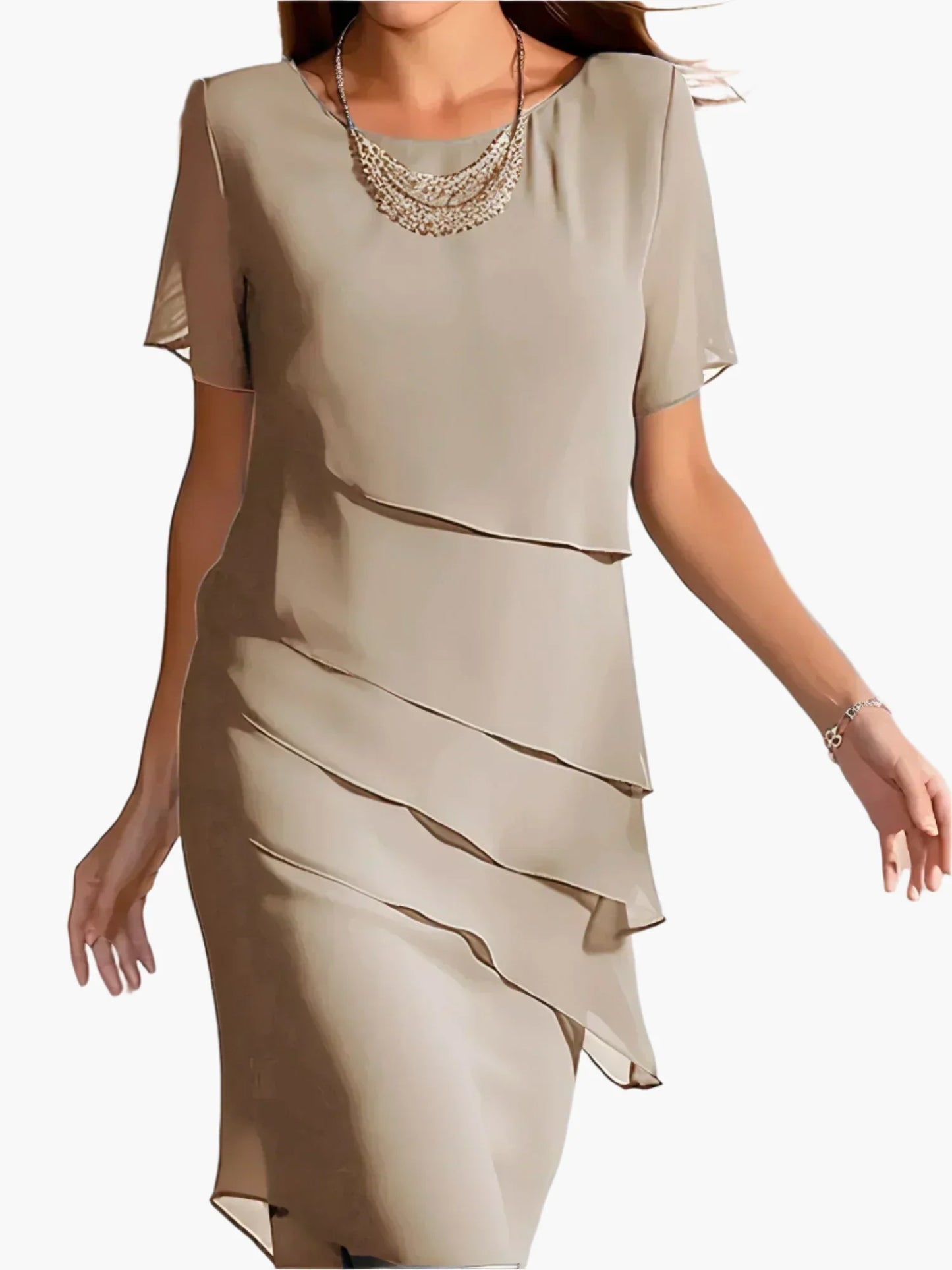 Damen Elegantes Figurformendes Etuikleid – Stilvolles Schichtkleid für festliche Anlässe und Alltag