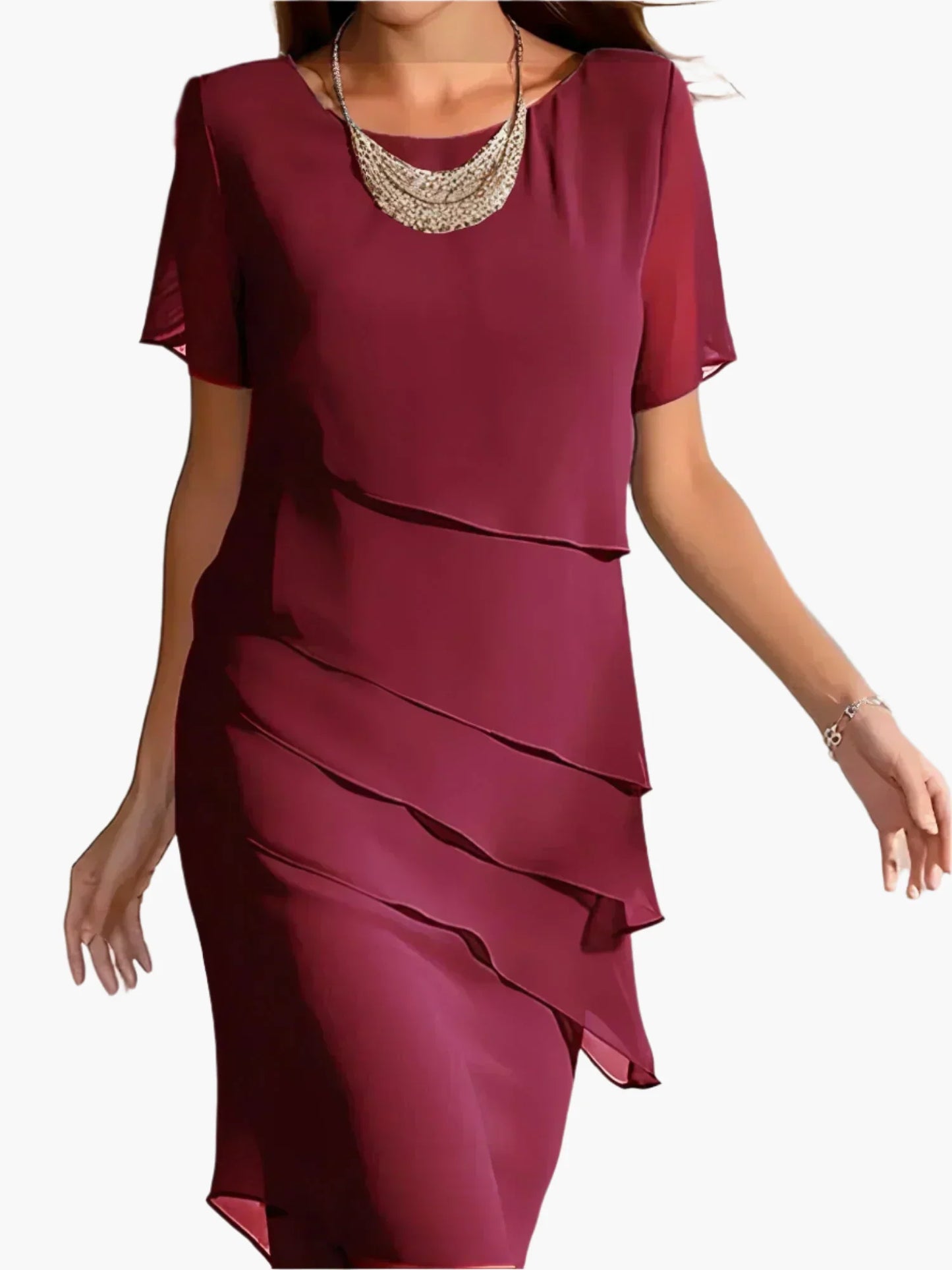 Damen Elegantes Figurformendes Etuikleid – Stilvolles Schichtkleid für festliche Anlässe und Alltag