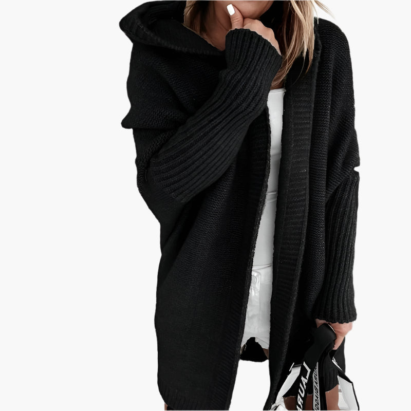 Damen Strick-Cardigan mit Kapuze – Kuscheliger Oversize Style für Herbst & Winter