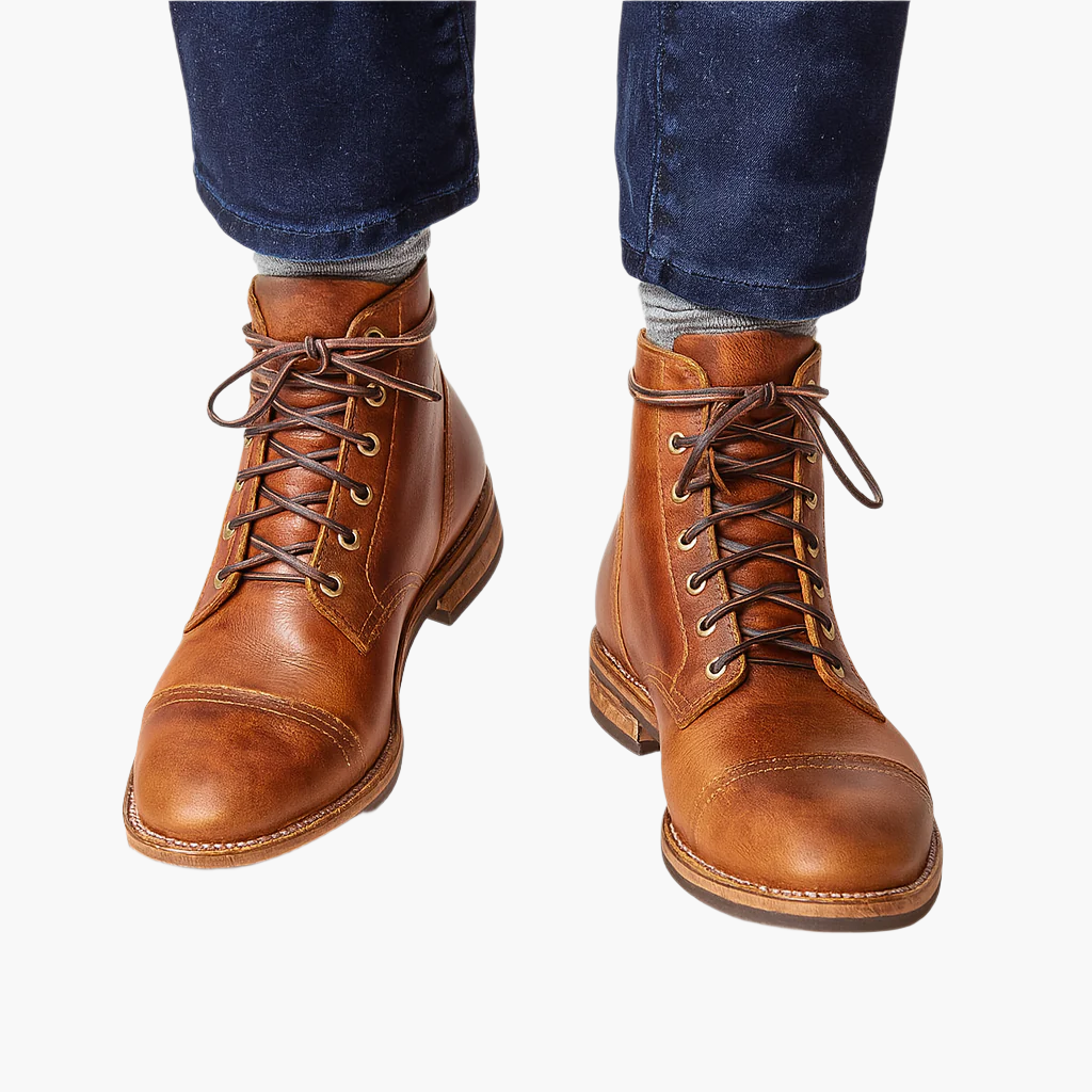 Herren Kunstlederstiefel – Klassische Vintage-Boots für Alltag & Freizeit