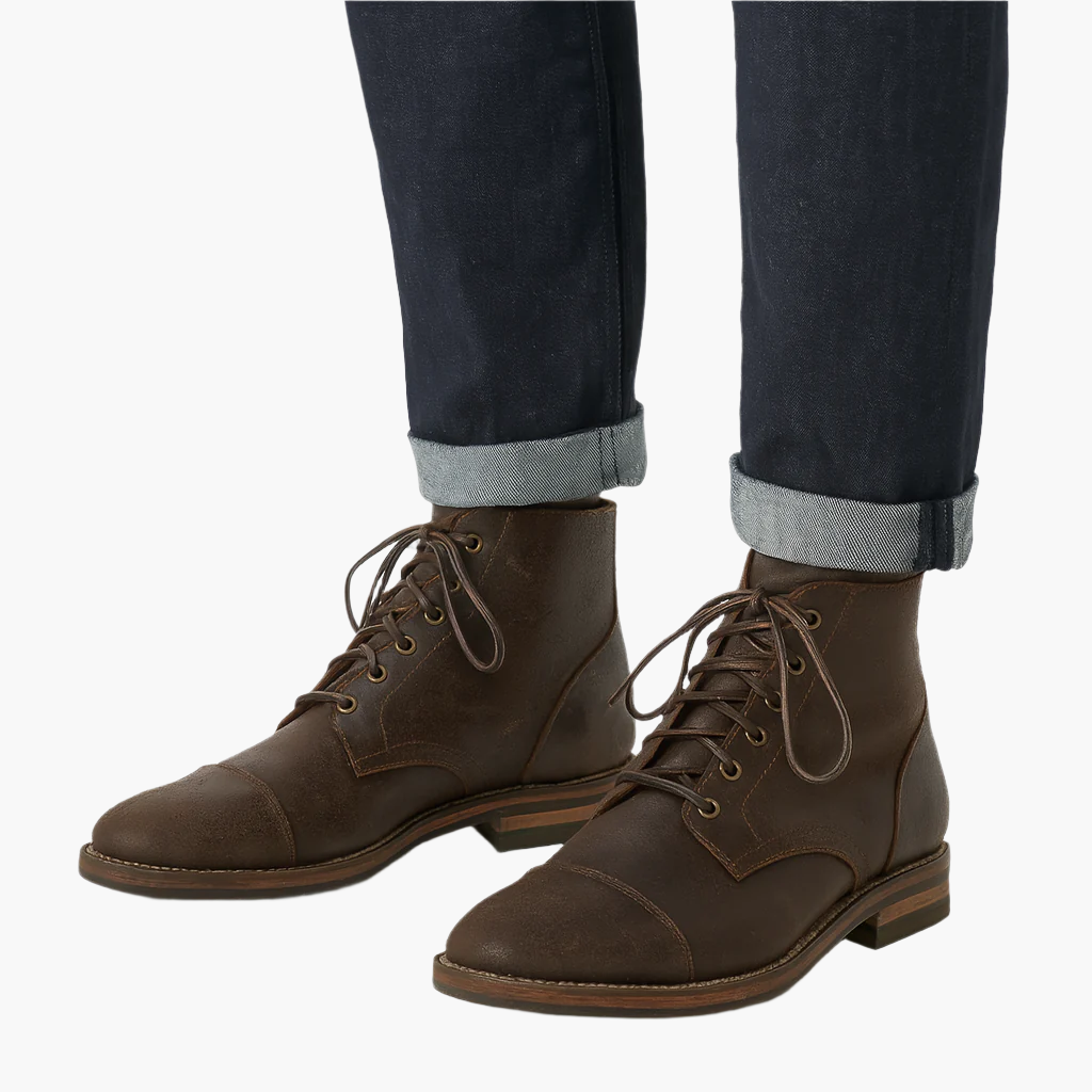 Herren Kunstlederstiefel – Klassische Vintage-Boots für Alltag & Freizeit
