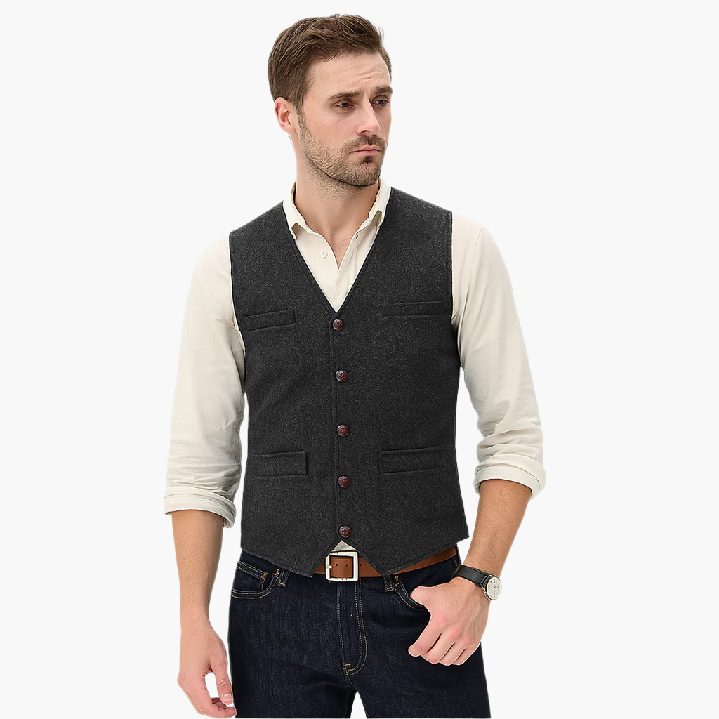 Herren Weste im modernen Business-Look – Stilvolle Freizeit- und Büro-Weste für vielseitige Outfits