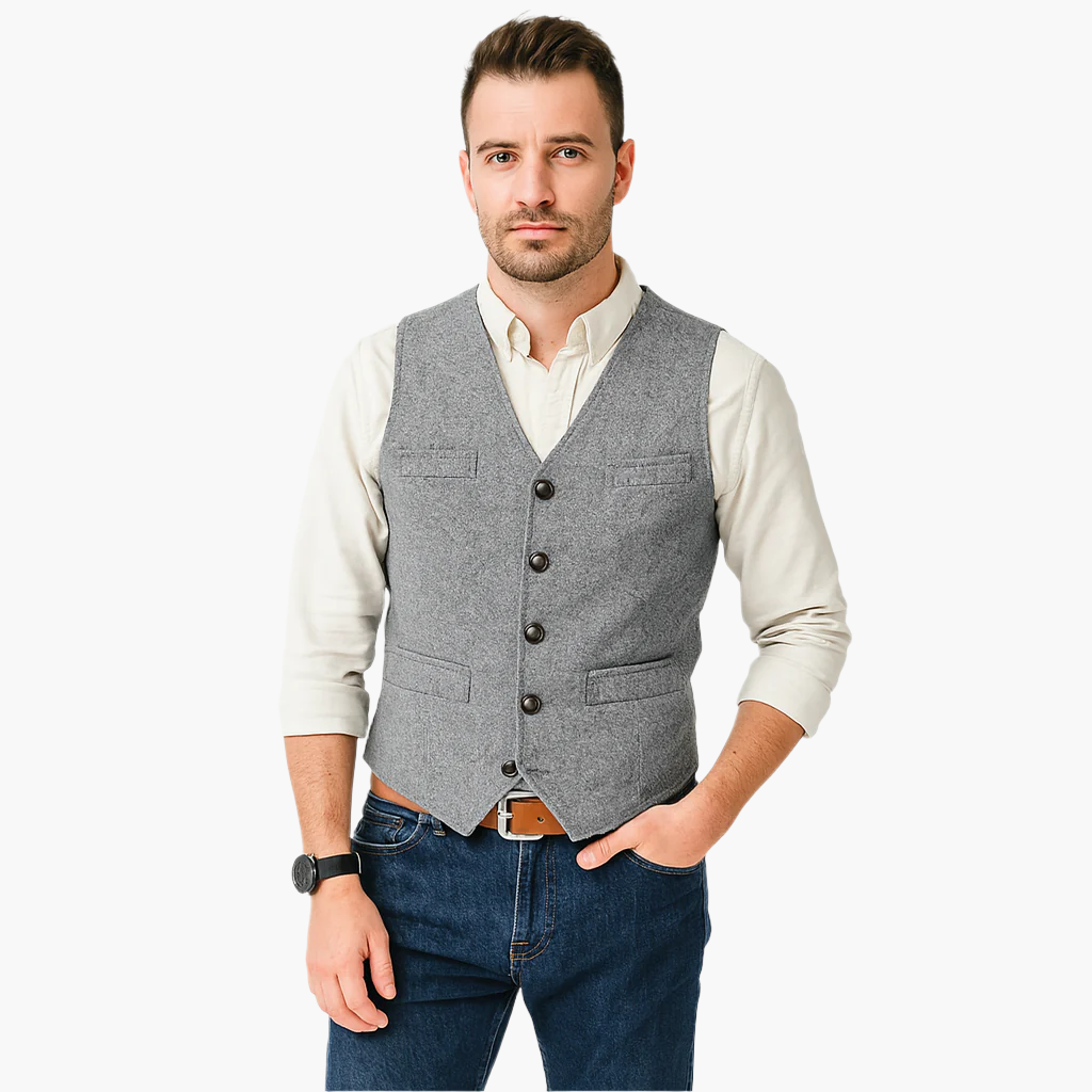 Herren Weste im modernen Business-Look – Stilvolle Freizeit- und Büro-Weste für vielseitige Outfits