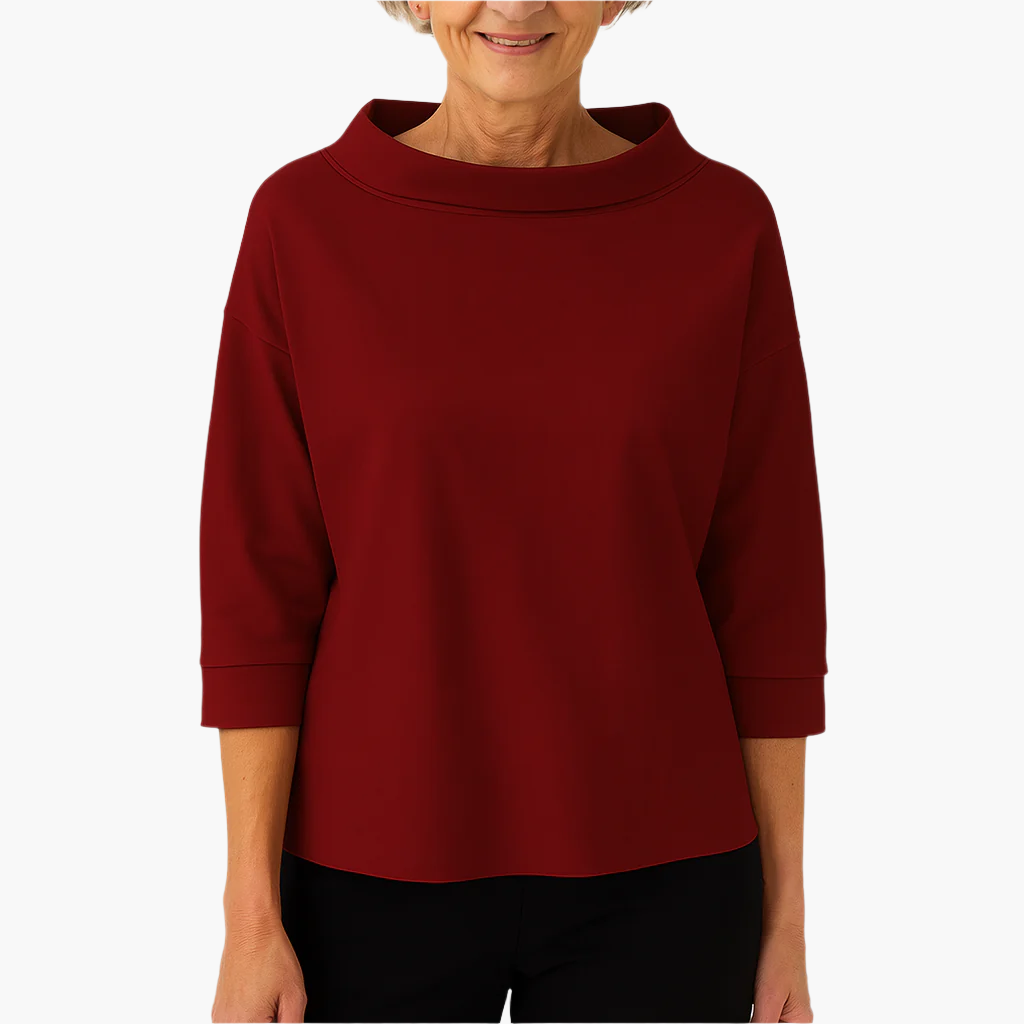 Damen Elegantes Oberteil mit hohem Kragen – Stilvolles Alltags- & Business-Top