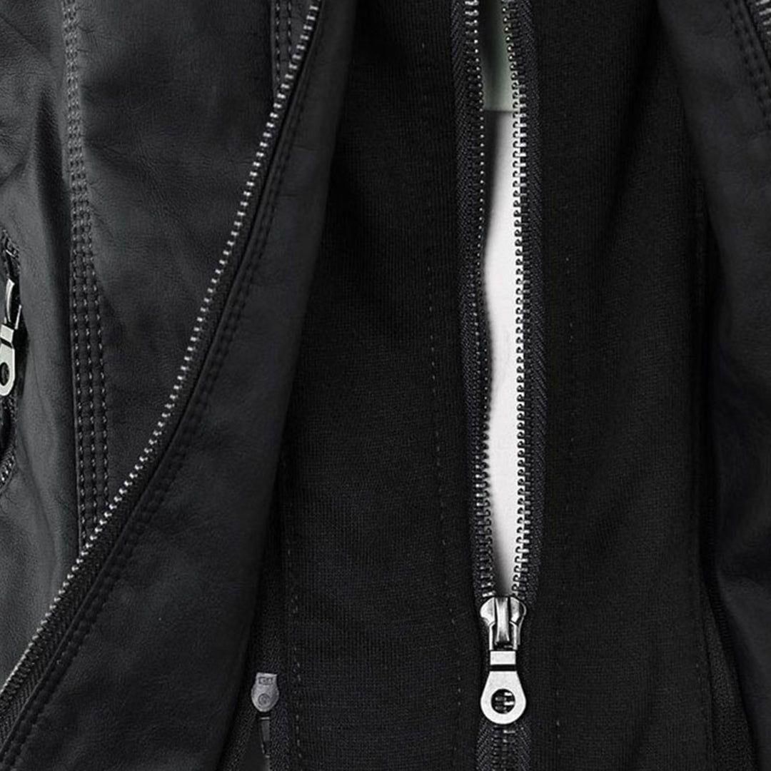 Damen Herbstjacke mit Kapuze – Modische Vegan-Lederjacke für Alltag & Freizeit