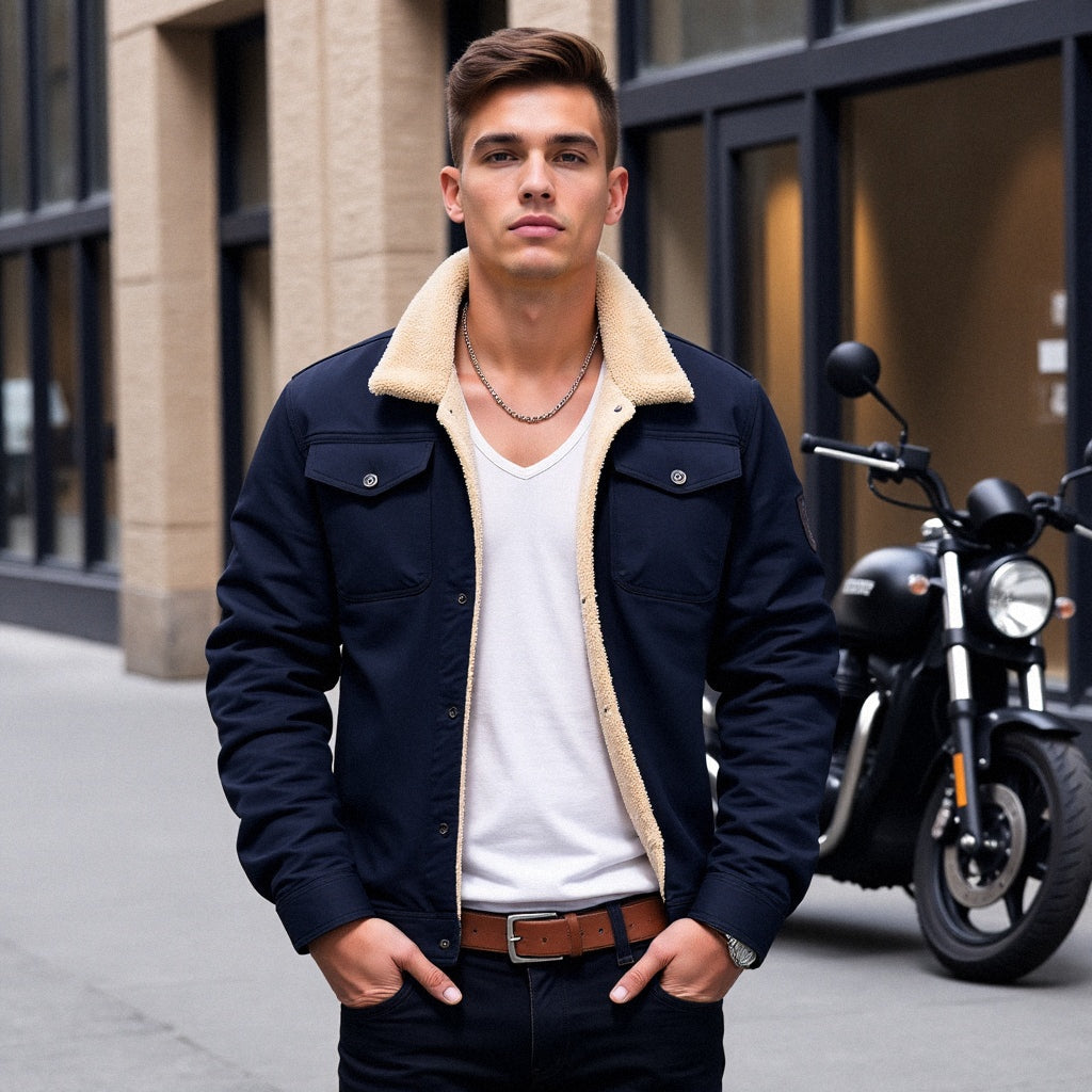 Herren Bomberjacke Vintage Winter Warm Gefüttert – Stilvolle Freizeitjacke für Alltag und Outdoor