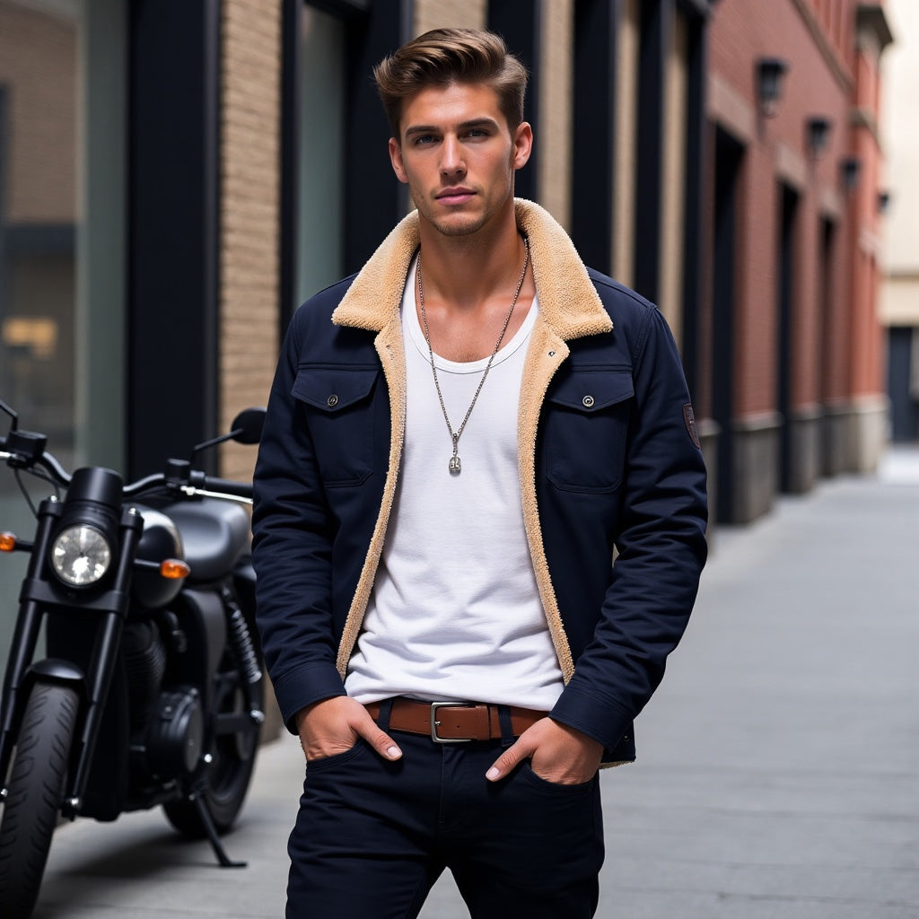 Herren Bomberjacke Vintage Winter Warm Gefüttert – Stilvolle Freizeitjacke für Alltag und Outdoor