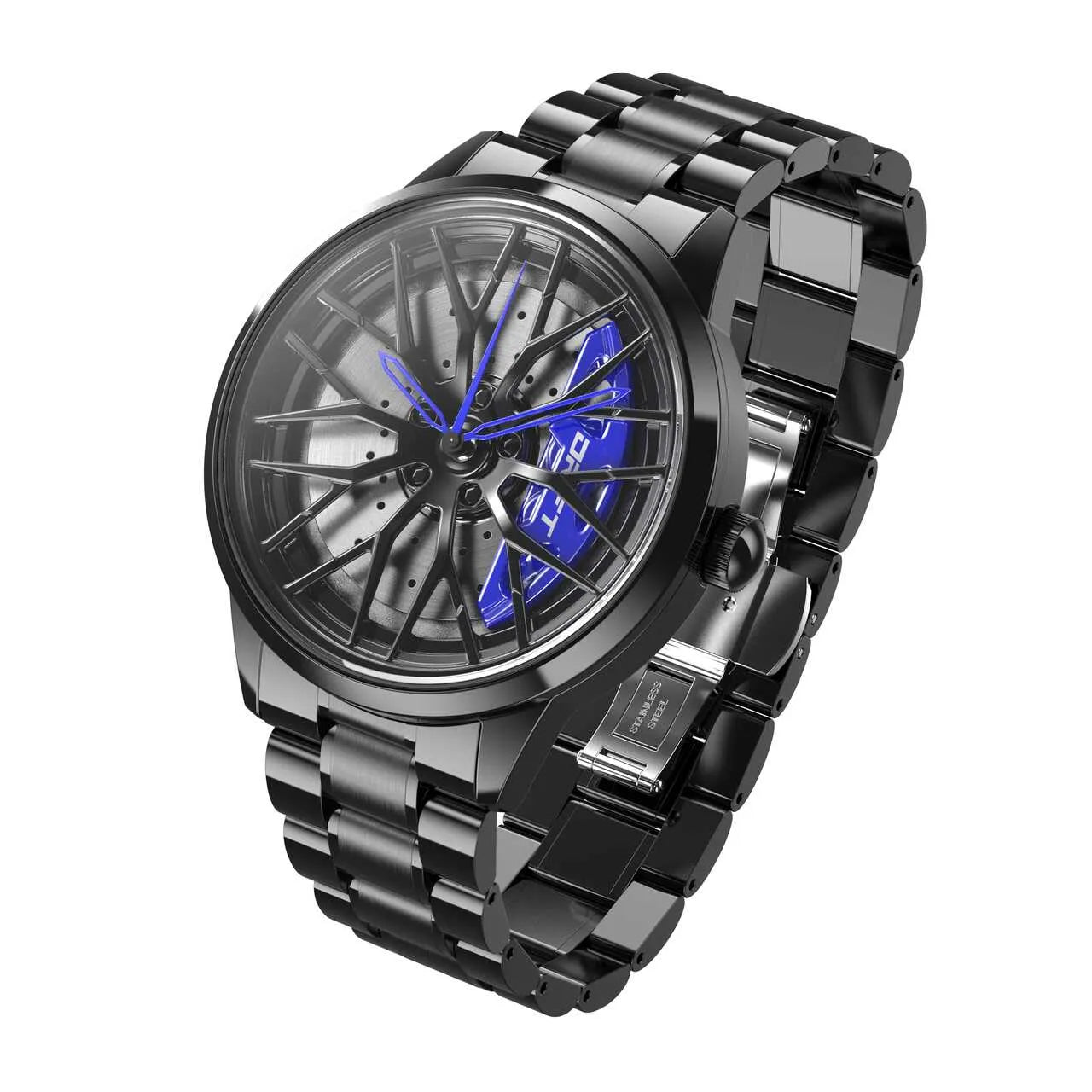 Sommerliche Herrenuhr im Sportfelgen-Design – Armbanduhr für Männer, auffälliger Look für Freizeit & Urlaub