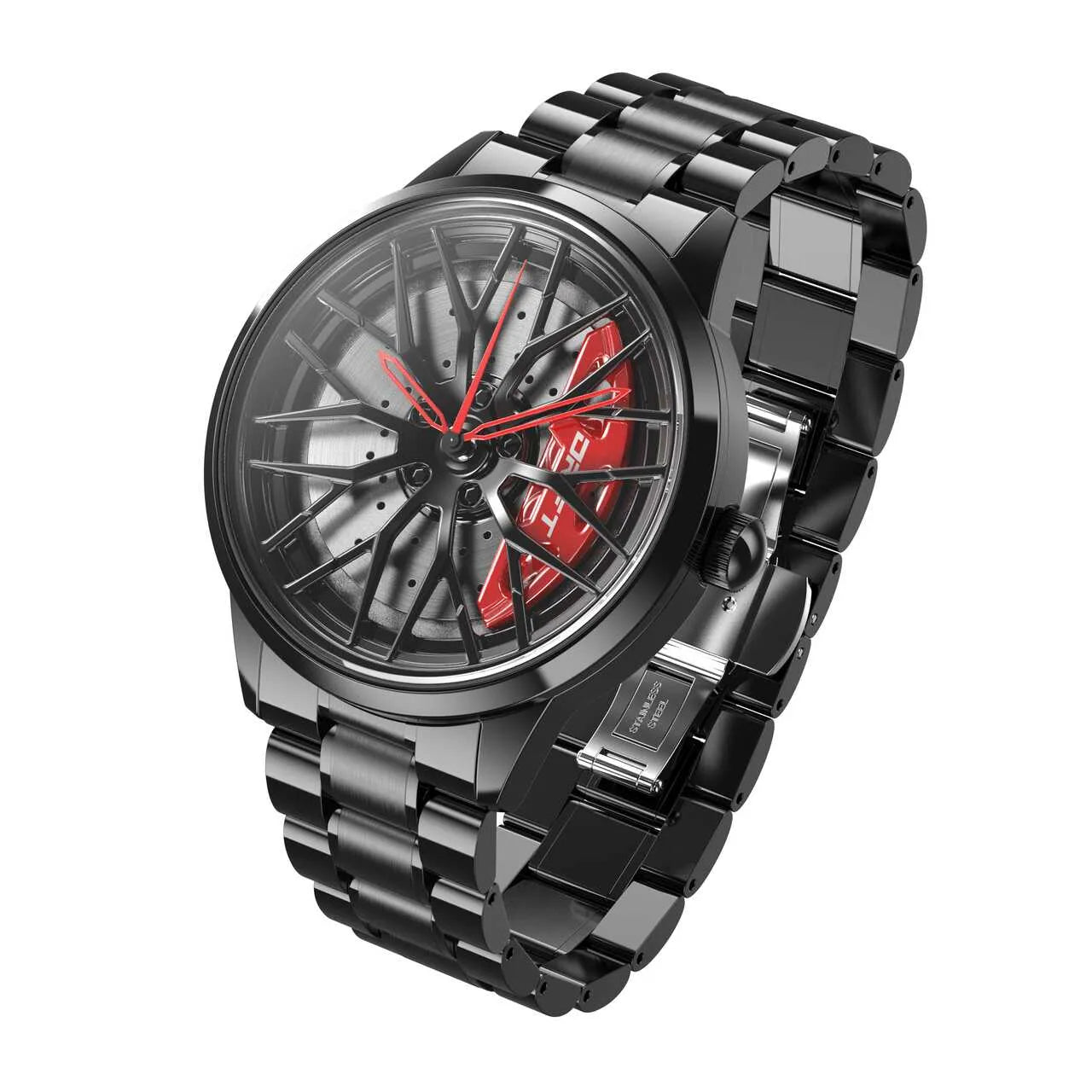 Sommerliche Herrenuhr im Sportfelgen-Design – Armbanduhr für Männer, auffälliger Look für Freizeit & Urlaub