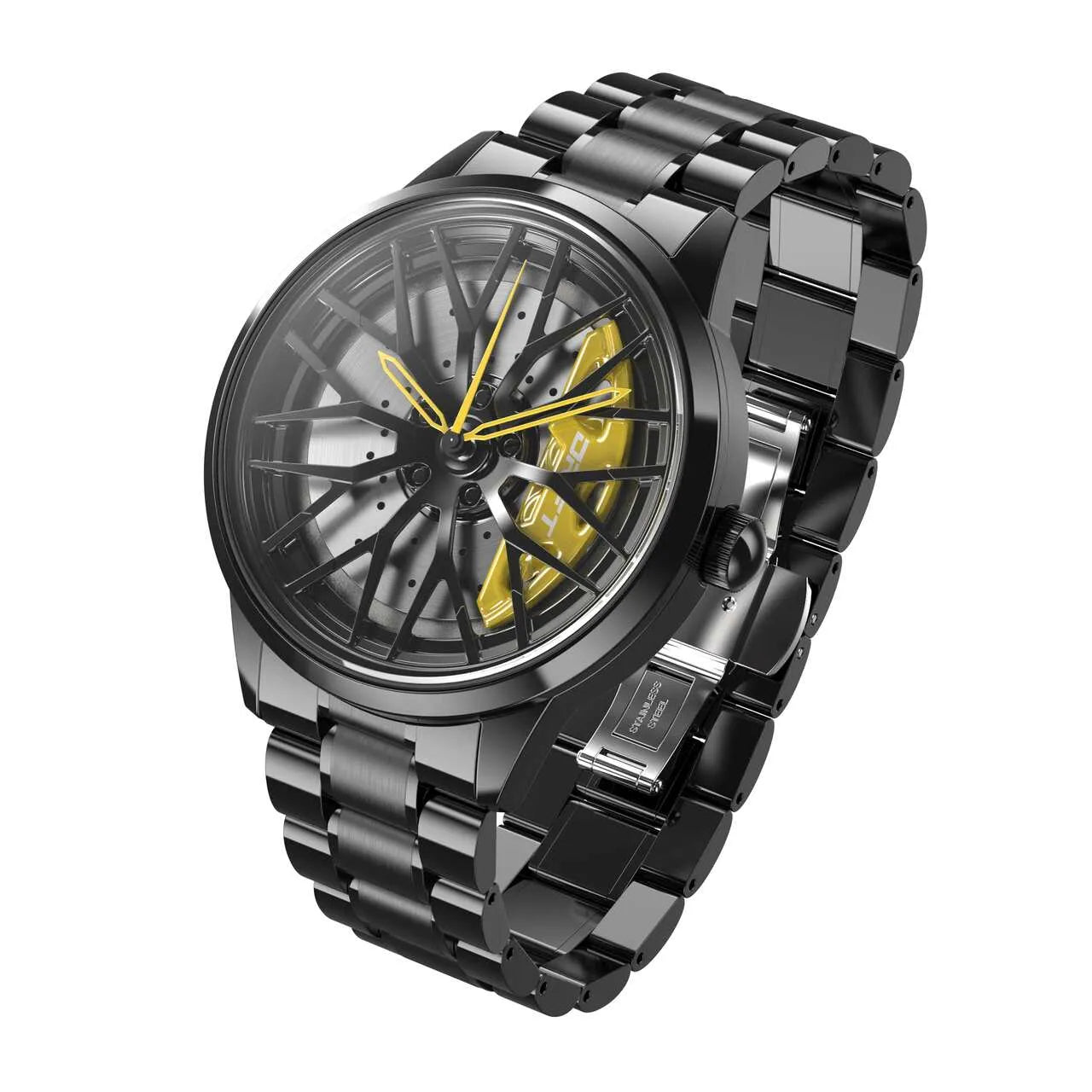 Sommerliche Herrenuhr im Sportfelgen-Design – Armbanduhr für Männer, auffälliger Look für Freizeit & Urlaub