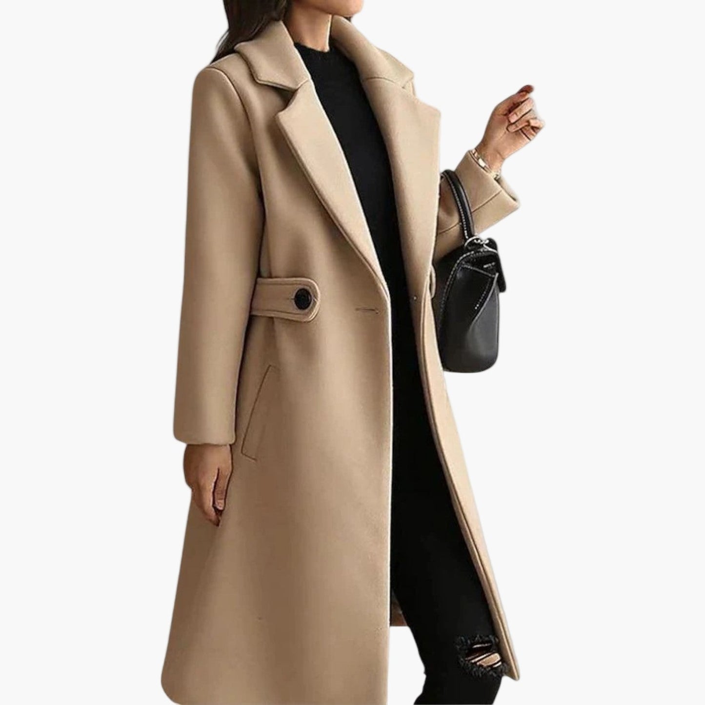 Damen Eleganter Wintermantel – Klassischer Business & Freizeit Taillenmantel