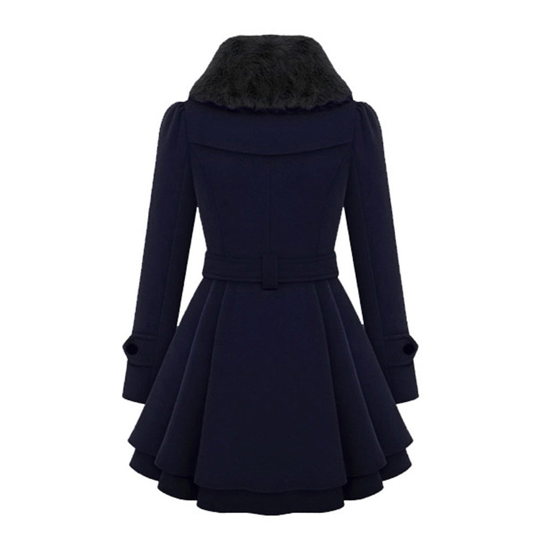 Damen Wintermantel mit Kunstfellkragen – Eleganter Trenchcoat für Alltag & besondere Anlässe