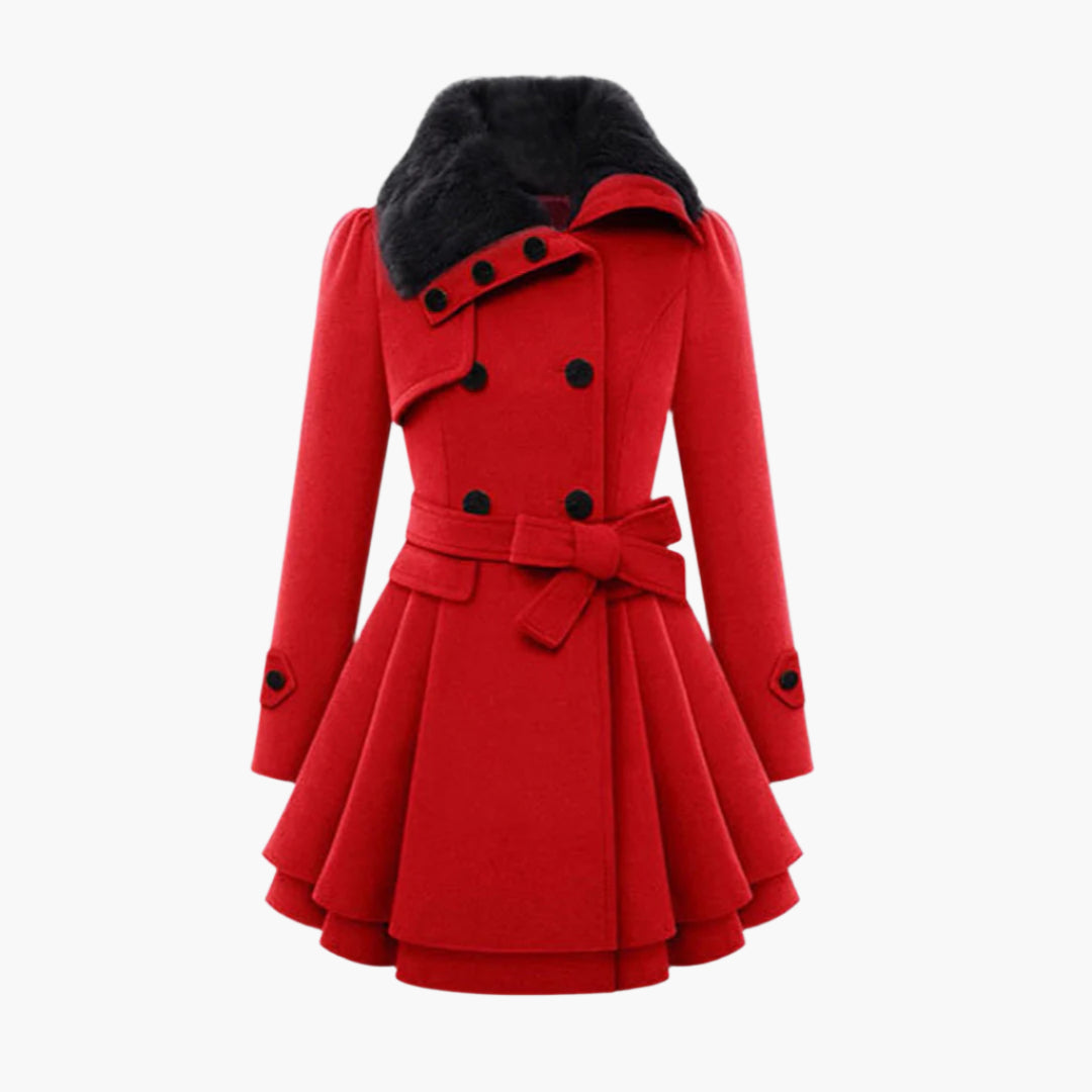 Damen Wintermantel mit Kunstfellkragen – Eleganter Trenchcoat für Alltag & besondere Anlässe