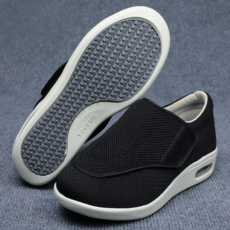 Herren Komfort-Slipper für Diabetiker – Weite orthopädische Schuhe mit Klettverschluss