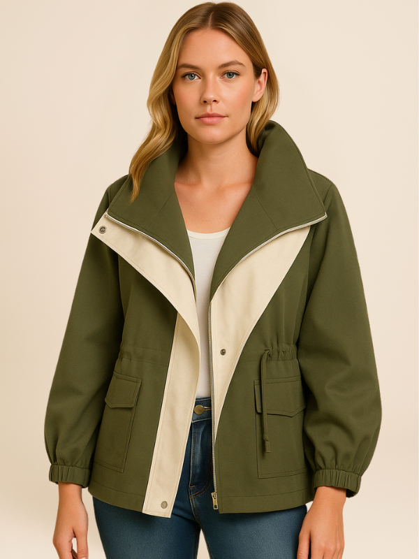 Damen Oversize Übergangsjacke im modernen Lagenlook – Stilvoller Mantel für Alltag und Freizeit