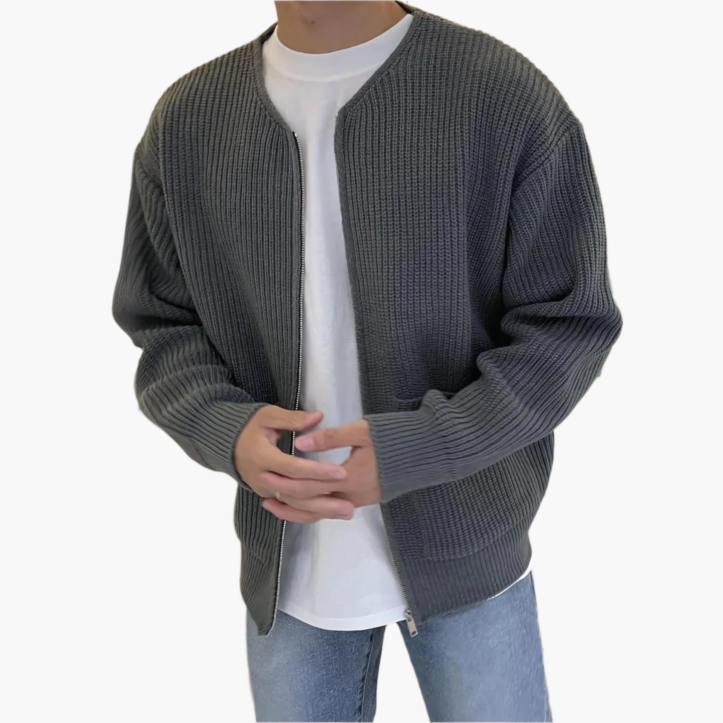 Herren Strickjacke Cardigan – Modischer Alltagsbegleiter mit Reißverschluss und lässigem Stil
