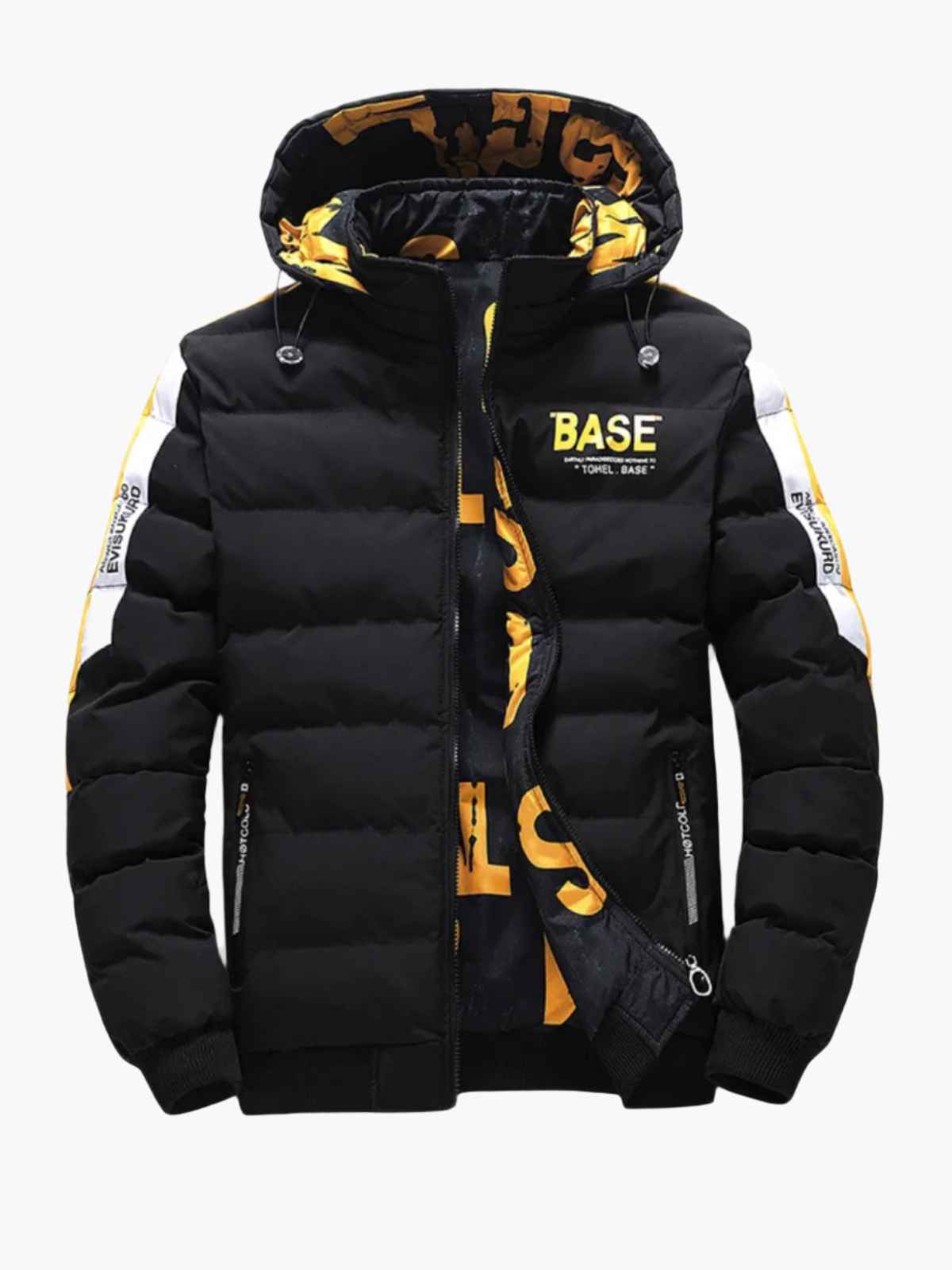 Herren Winter Steppjacke BASE Streetwear Urban Übergangsjacke mit Kapuze